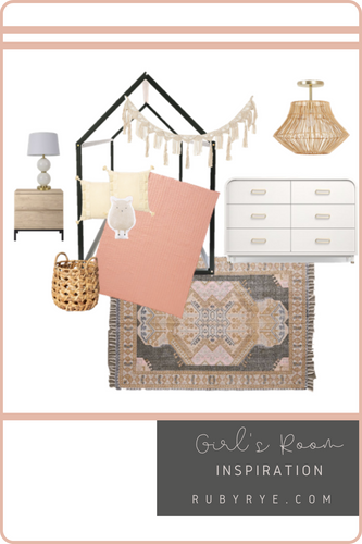 Girls Room Inspo with Black House Bed