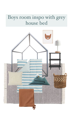 Boys Room Inspo with Grey House Bed