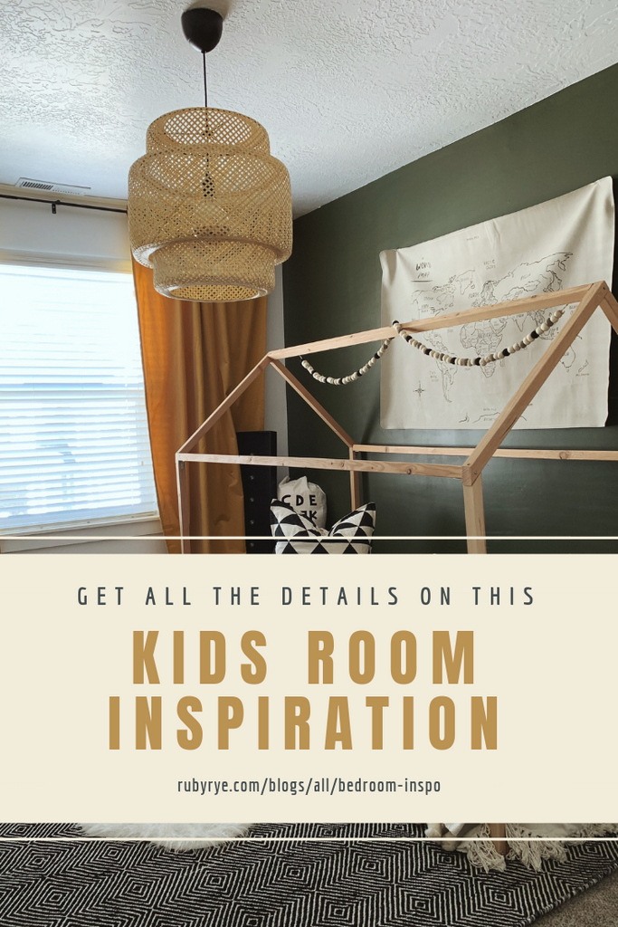 Kids room with green accent wall
