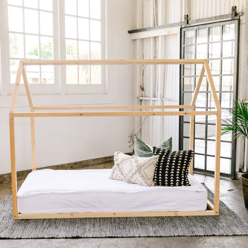 Twin Size House Bed | Natural