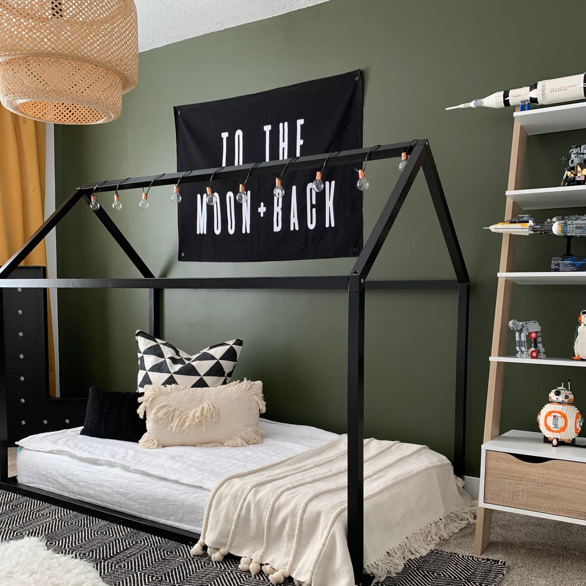 House Bed Frame For Kids Twin Size, Black – Ruby Rye Co